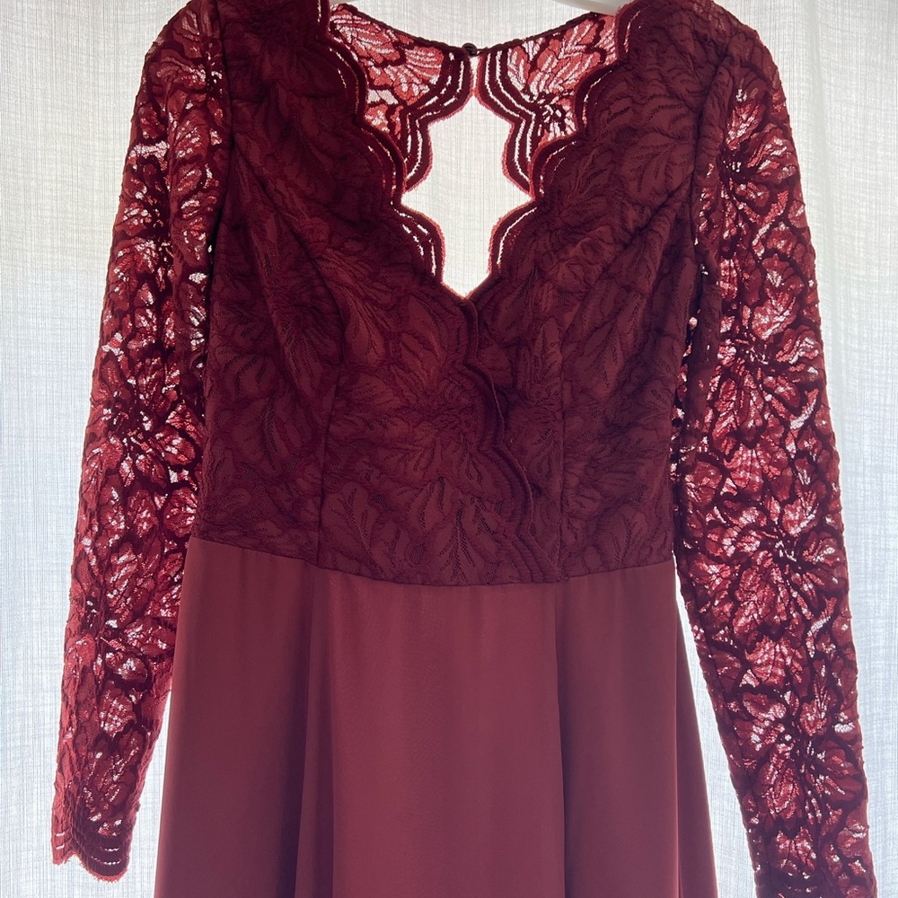 Rust Orange Lace Bridesmaid Dress - David’s Bridal